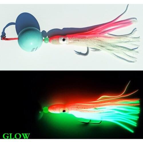 1pc 200g/150g/120g/100g/80g/60g tenya Lumious Glow Sea bass Kabura Pesca Slider Snapper/Sea bream Jig head with skirt lead jig
