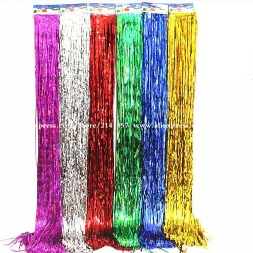 1pcs/lot 200x100cm Childrens Birthday Party wedding background wall decoration rain curtain Christmas decoration rain silk