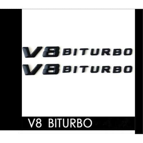 10pcs 3D ABS Car Sticker V8 BITURBO Logo Emblem Badge Rear Side Car-styling Sticker for Benz Car Badge