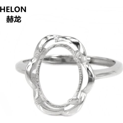 10pcs/lot Wholesale 925 Sterling Silver 8x11mm 9x13mm Oval Cabochon Semi Mount Ring Engagement Wedding Ring for Women Setting