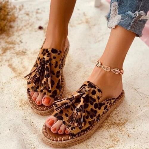 2020 fashion Women Sandals Leopard Flat slipper Comfort Women Shoes Woman Sandalie Light Women Slippers Ladies Shoes Plus Size