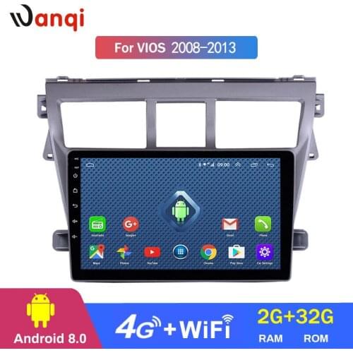 4G Lte All Netcom Android 8.0 Car DVD Multimedia Player GPS For Toyota Vios YARIS 2008-2013 audio radio stereo navigation