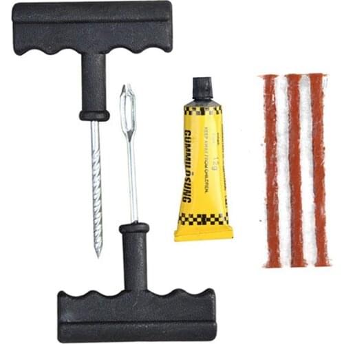 6Pcs Motorcycle Car Tire Repair Tool Tubeless Tyre Puncture Needle Patch Kit
