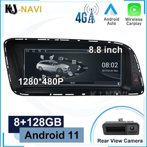 8.8 '' 4+64GB IPS Multimedia Stereo Player GPS Navigation Android 10 for Audi Q5 2009 -2017 Car Radio Mirror Screen