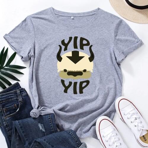 Avatar The Last Airbender Appa YIP Short Sleeve Tee Plus Size Katara Cow Cosplay Costume Aang Sokka Zuko Casual Summer Tee