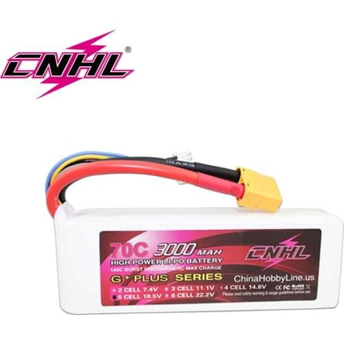 2pcs CNHL G+PLUS 3000mAh 18.5V 5S 70C Lipo Battery With XT90 Plug for Airplane Helicopter Jet Edf