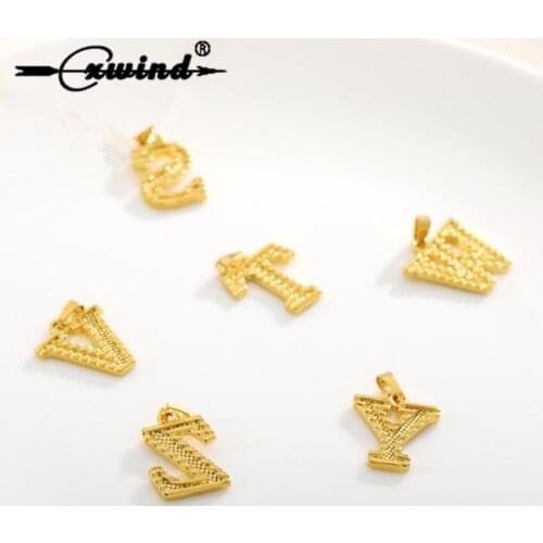 Cxwind Mix 26 Alphabet Initial Letter Pendant Charms Handmade Necklace Pendant For Diy Metal Charm Bracelet Jewelry Making