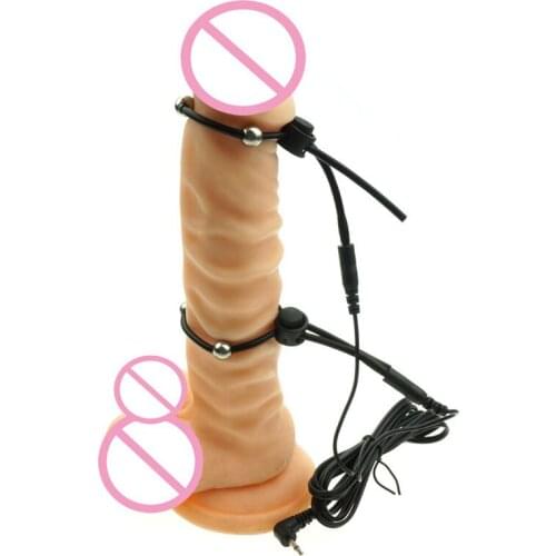 Electr Shock Stimulator Accessories Penis Ring Adult Sex Toys For Men Electro Penis Stimulation Lock Cock Ring Cbt BDSM