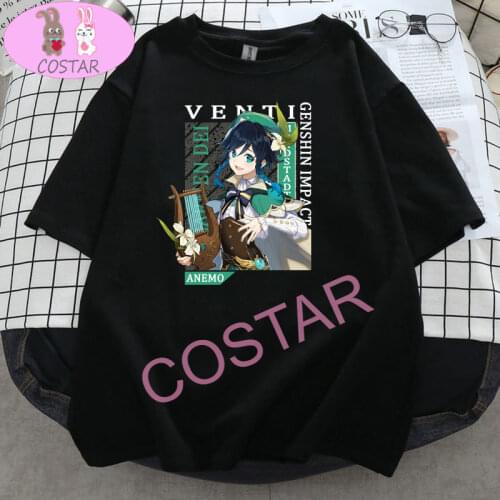 COSTAR Anime Game Genshin Impact Venti Diluc Printed Soft Cotton Wearing Fashion Cute T-shirt Harajuku Unisex Tees