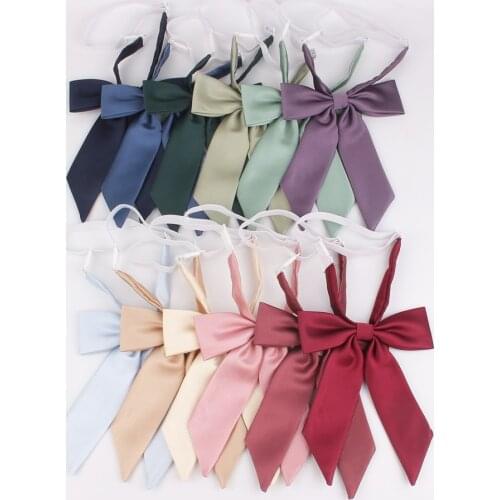 Ladies Solid Bowtie Casual Bow tie For Women Uniform Collar Feminine Bowknot Adult Check Bow Ties Cravats Girls Bowties