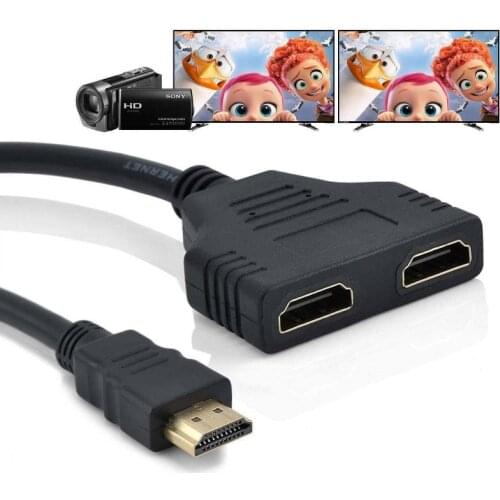1080P HDMI-compatible Splitter Male To Female Cable Adapter Converter 1 Input 2 Output 2-port for games videos multimedia device