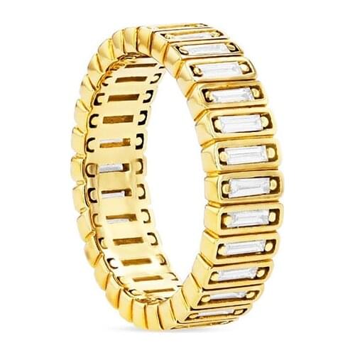 Brass With 18 K Gold AAA Zircon Firework Rings Women Jewelry Punk Designer Club Cocktail Party Japan Korea Fashion