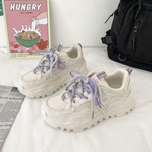 Women Sneakers Lace-up Casual Vulcanize Shoes Luxury Designer Old Dad Shoes Female Fashion Sneakers Zapatos Para Mujer