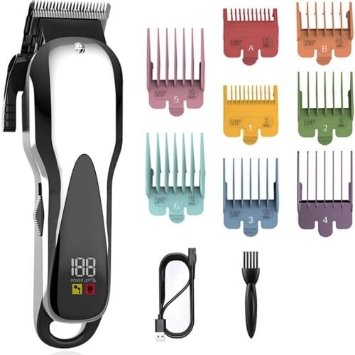 LED Display Hair Cutting Machine Professional Hair Trimmer Electric Hair Clipper Cord Cordless Dual Use Barber Razor Hairdresser