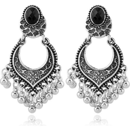 LOVBEAFAS Fashion Boho Drop Long Earrings For Women Jewelry Carved Ethnic Earrings Power Bohemian Tassel Earrings