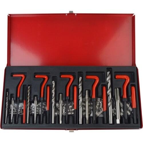 131x Thread Repair Tool Kit HSS Drill Bits Taps Threaded Wire Inserts Installation Tools Tang Break-Off Tools