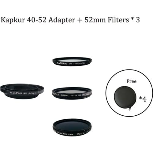 Kapkur kits 40-52 adapter + CPL and NDX and star filter for Kapkur anamorphic lens