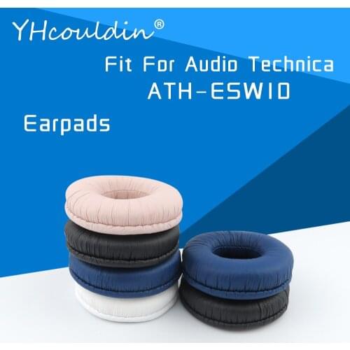 Earpads For Audio Technica ATH ESW10 ATH-ESW10 Headphone Accessaries Replacement Ear Cushions Wrinkled Leather Material