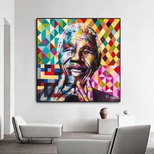 Portrait Poster Abstract Mandela Picture Canvas Painting Wall Art Posters And Prints Wall Pictures For Living Room Decor Cuadros