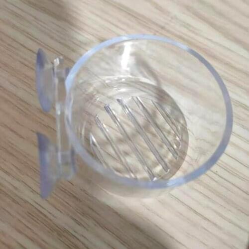 M68E 2Pcs Transparent Aquarium Cone Red Worm Feeder Acrylic Fish Feeding Cup Worm Feeding Container Holder with Sucker for Fish
