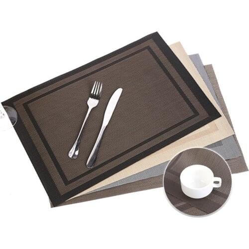 Rectangle Eco-friendly Antiskid Heat Insulation High Temperature Resistance Pads Waterproof Placemat for Dining Table Dish Mat