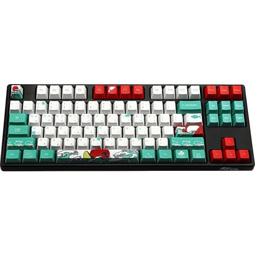 Five sides Dye-subbed PBT Keycap 108 Keys OEM Profile Keycaps for diy Gk61 gh60 TKL87 108 Japanese KR RU Keycap