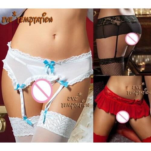 Sexy Women Ladies white Lingerie Lace Suspender Garter Belt Sleepwear see-through Underwear Translucent laciness 6239