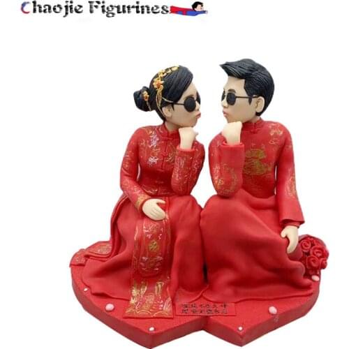 Ancient Style Wedding Dress Series--Chinese Style New Wedding Gifts Soft Clay Figurines Real-Life Custom Wedding Gifts