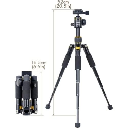 XILETU FM5S-MINI Lightweight Alluminum Tripod Tabletop Mini Travel Stand Tripod with 360 Degree Ball Head For Digital Camera