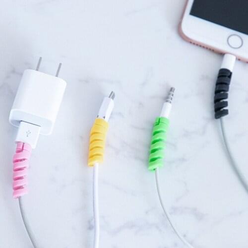 Spiral Silicone Data Cable Protective Sleeve Cable Cable Winder Use For Charging Cable Protective Sleeve Headphone Cable Winder