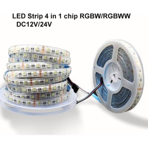 100M 5050 RGBW Led Strip Lights RGBWW Led Strips Lighting 4 In 1 Flexible led strip 5pin 60leds/m 12v/24v Waterproof Mixed Color
