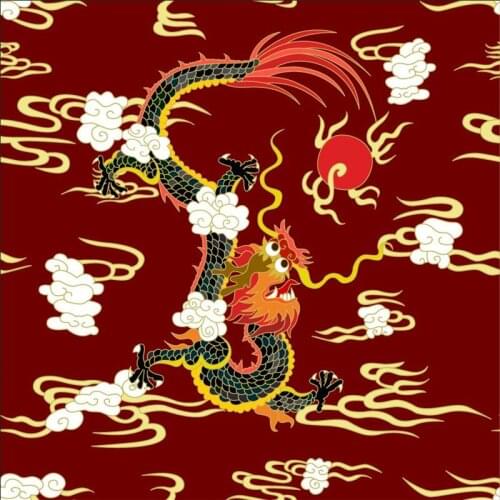 Spandex swimsuit fabric customization dragon totem case digital printing stretch bikini swimsuit fabric sewing garment materi JJ