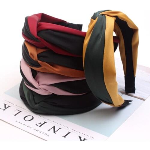 Solid Colors Hair Knotted Hair Band for Women Vintage Elastic Hair Hoop Headbands Accessories Hair Turban Girls Headwear