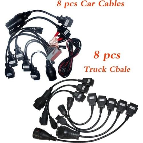 Vd tcs cdp pro 8pcs Full Set Car Cables + 8pcs Truck Cables for delphis VD DS150E CDP MVD Auto Cable
