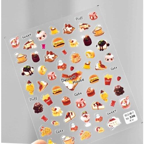2021 new cute nail stickers Japanese stickers 5d nail stickers dessert nail art decoration stickers