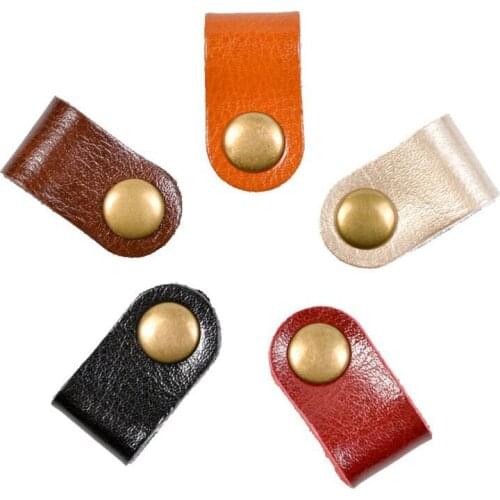 5PCS Portable USB Cable Cord Leather Winder Headphone Case Korean Headset Earphone Wire Desk Manager organizer