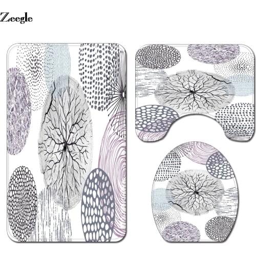 Toilet Mat Absorbent Bathroom Mat Set Bathroom Floor Mat 3PCS/Set U-Shaped Toilet Rug and Anti-slip Floor Pad For Bathroom