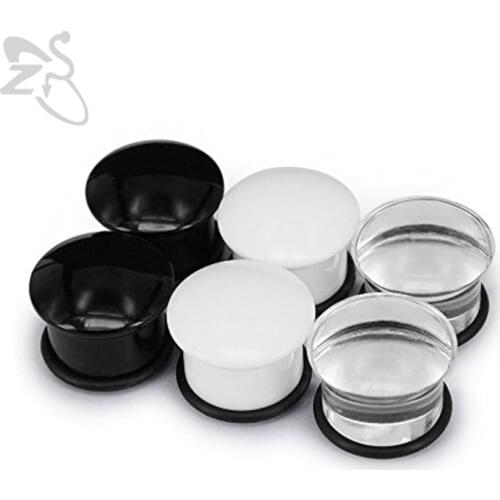 5mm - 20mm Single Flare Acrylic Ear Plugs Tunnel Expander Piercing Ear Gauges with O-Ring Flesh Tunnel Body Piercing Jewelry