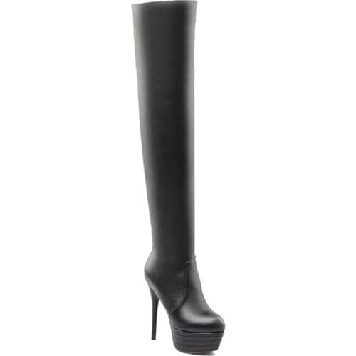 Big Size 9 10 11-15 thigh high boots knee high boots over the knee boots women ladies boots Sleeve leather is too long