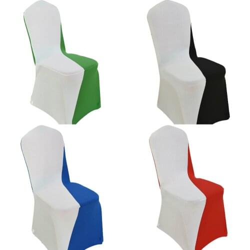Lychee Contrast Color Chair Cover Stretch Elastic Chair Slipcovers Chair Covers for Dining Room Kitchen Wedding Banquet Hotel