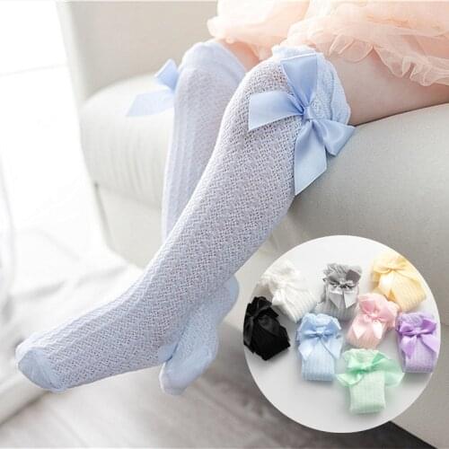 Baby Girl Socks Toddler Baby Bow Cotton Mesh Breathable Socks Newborn Infant Non-slip Baby Girls Socks 0-3 years cheap stuff