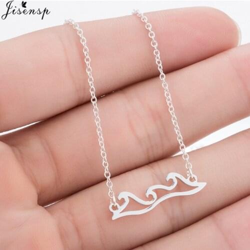 Jisensp Summer Fashion Wave Necklaces & Pendants Nautical Jewelry Gift for Women Tropical Jewelry Men Travel Love Christmas Gift