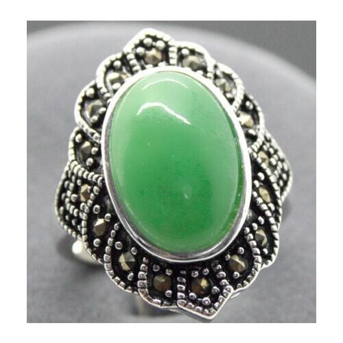 Wholesale Fashion Natural GreenJade 925 Sterling Ring Jewelry Size 7 8 9 10