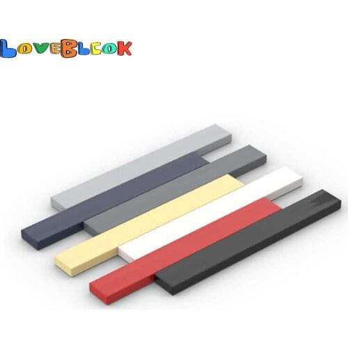 LoveBlock Tile 1x8 with Groove Flat Building Blocks Assembles MOC Technical Parts DIY Toys Gift Creative 4162 For Kid 10pcs/Lot