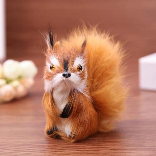 Mini Stuffed Toys Simulation Animal Doll Plush Squirrel Kids Toys Home Decoration Plush Doll Cute Kids Toys Birthday Gifts