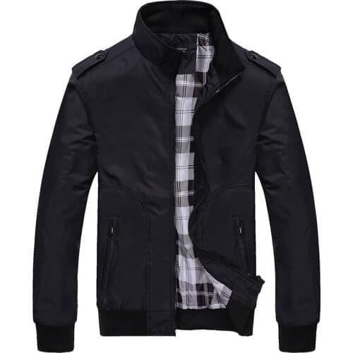 2019 New Fashion Men Solid Color Classic Bomber Jackets Men Spring Autumn Outerwear Mens Windbreaker Jackets Plus size 4XL Coat