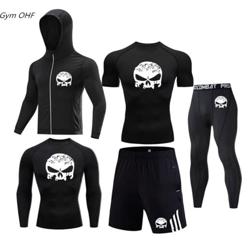 Mens Suit Running Jogging Sportswear Sports Training lashguad Tights Sportswear Mens Sportswear Gym Fitness Compression Uit