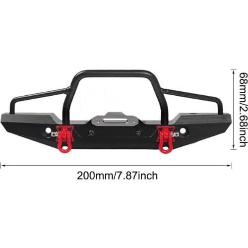 Front Bumper With Winch & LED Light for 1/10 TRAXXAS TRX-4 /SCX10 90046 90047 Simulation Climbing RC Car Parts
