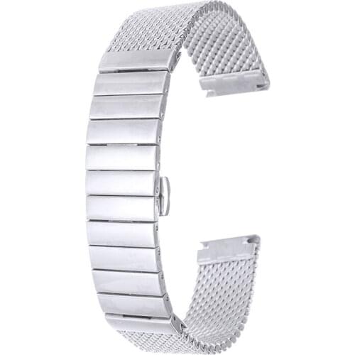 Hight Quality Strap Straight End Butterfly Clasp Watch Wrist Band Stainless Steel Quartz Wristwatch Strap Accessorie 18 20 22 mm