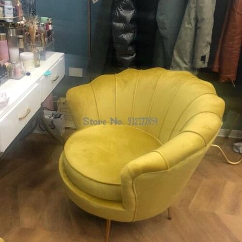 Pink small apartment sofa chair light luxury fashion creative curved nail salon beauty salon net red clothing store small sofa